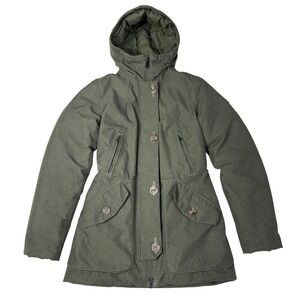 The North Face Arctic Down Parka 550 Fill Olive Green Herringbone Womens XS